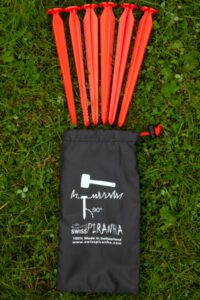 SwissPiranha RT220 superstable superlight plastic Hering tent peg sardine with bag